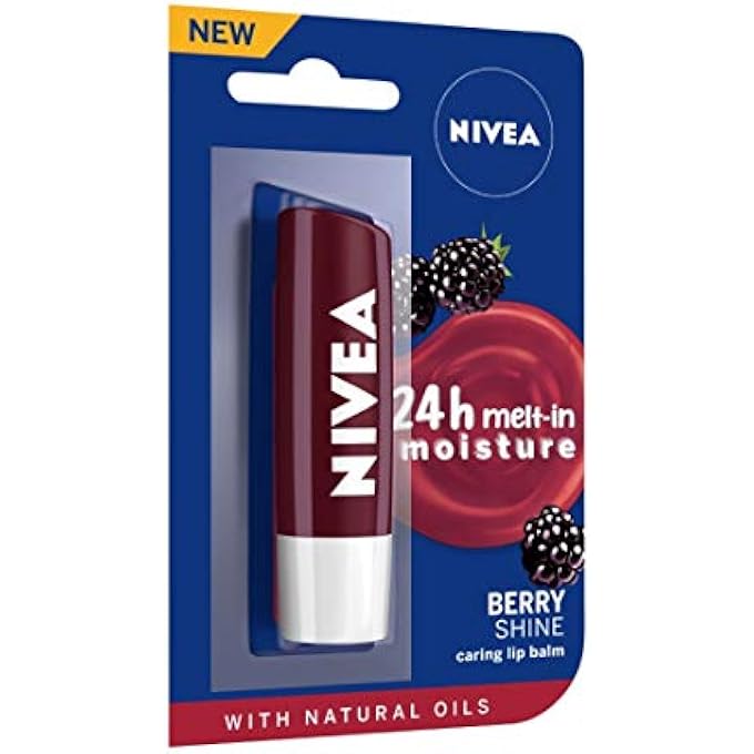 Nivea LIP BALM, FRUITY BERRY SHINE, 4.8G (PACK OF 3) - Image 4